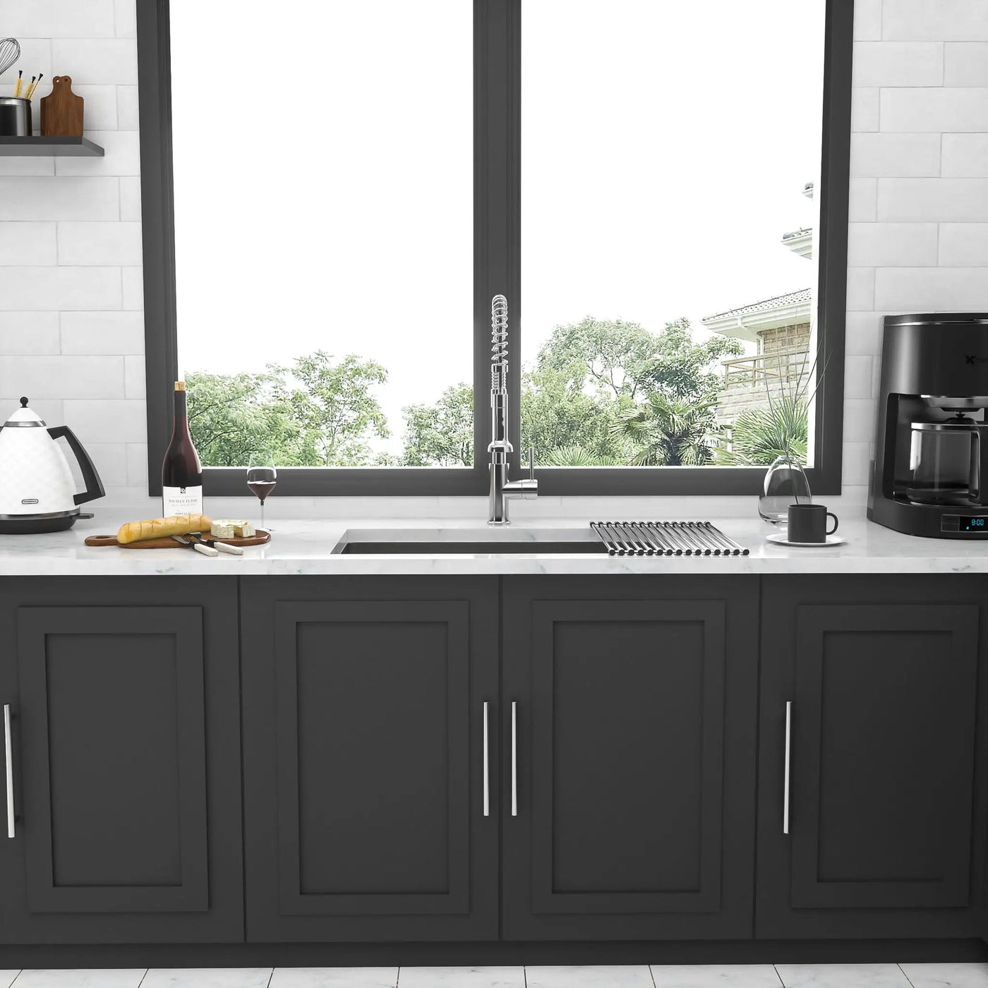 Modern Undermount Stainless Steel Kitchen Sink 16 Gauge, Deep Single Bowl by HouseOfZazla