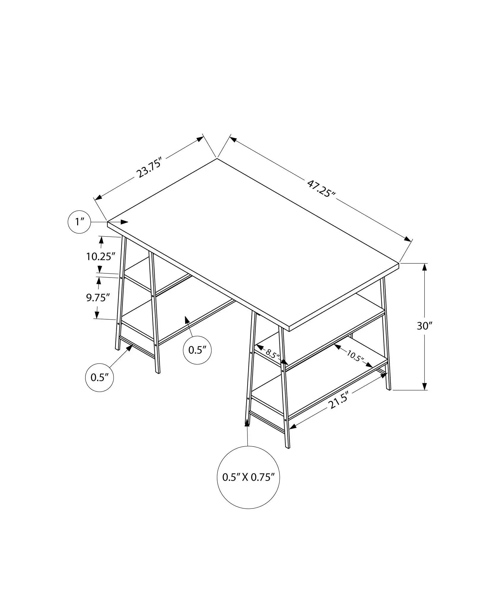 Computer Desk For Home Office, Laptop, Storage Shelves, Contemporary & Modern by Unique Piece Furniture