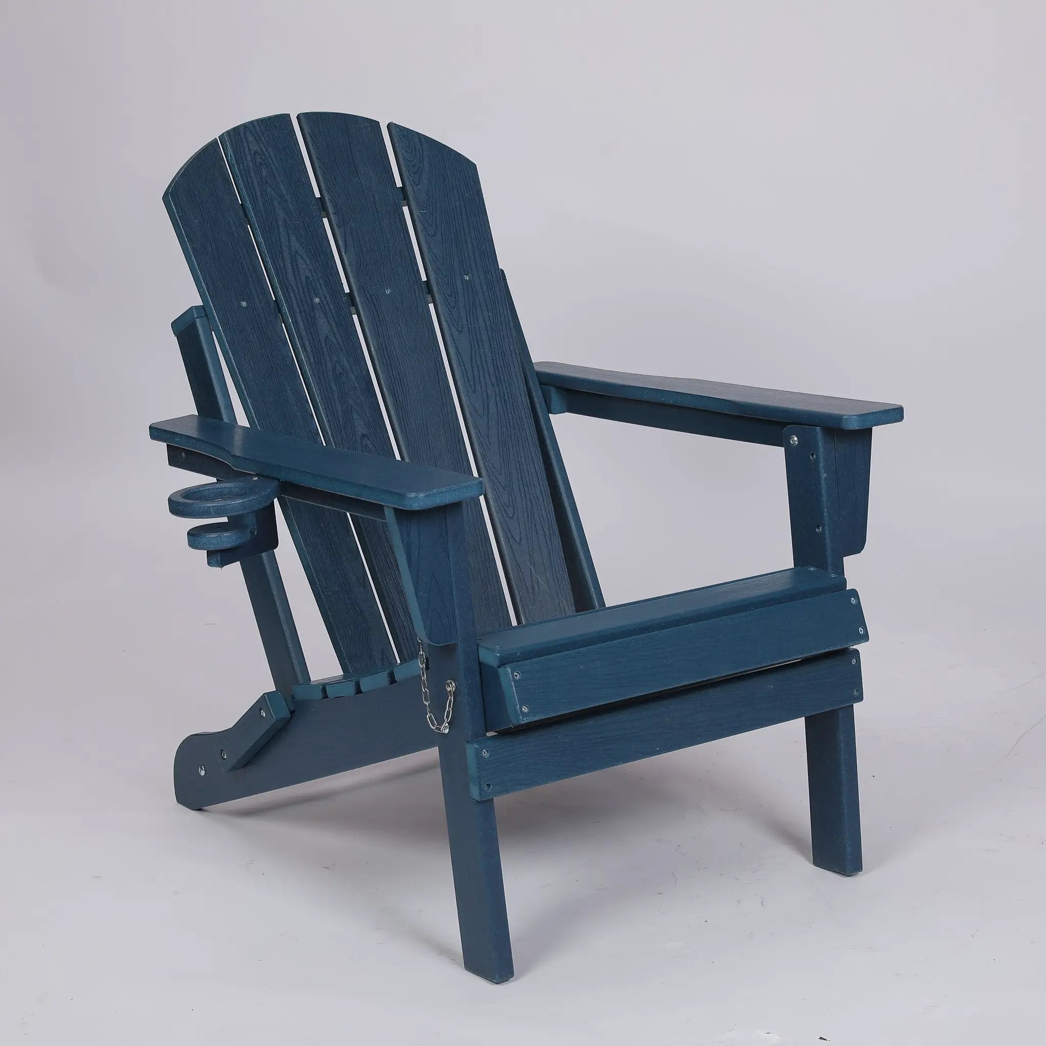 Folding Adirondack Chair with Dual Cup Holder - Navy Blue by HouseOfZazla