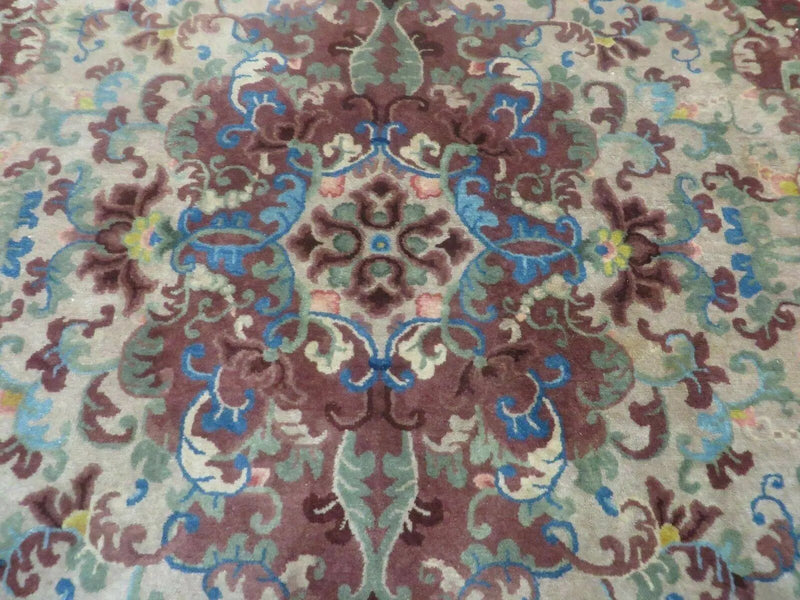8' X 10' Vintage Handmade Chinese Art Deco Peking Nichols Wool Rug Flowers Nice by Jewel Rugs