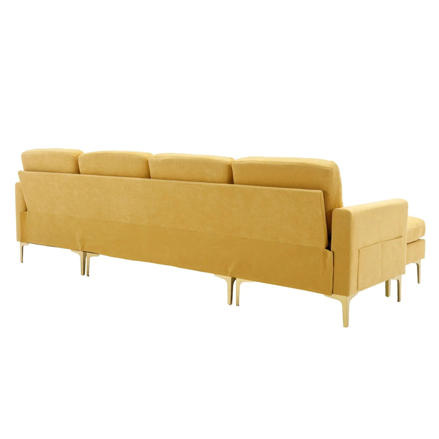 Modern L - Shape Convertible Sectional Sofa With Movable Ottoman by HouseOfZazla