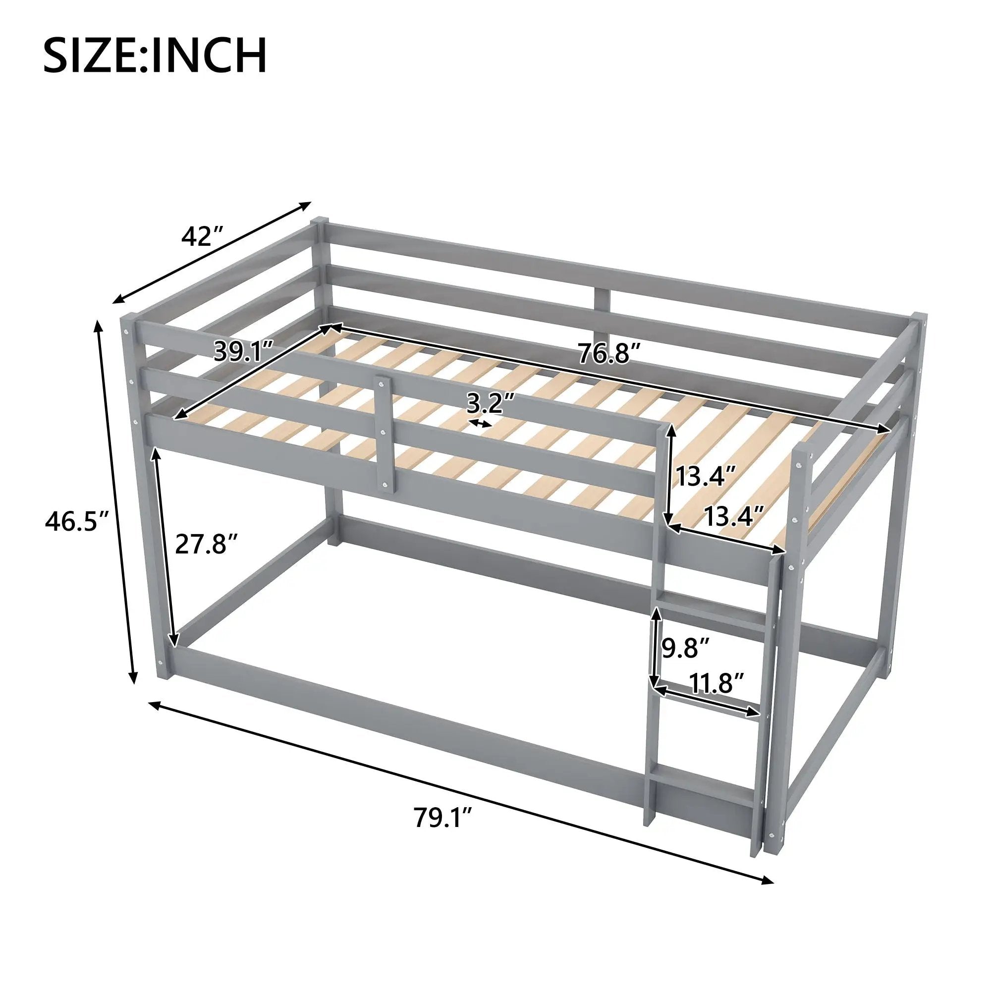 Floor Bunk Bed With Ladder by Unique Piece Furniture