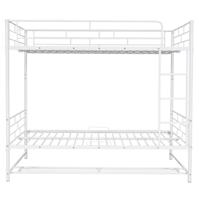 Metal Bunk Bed With Shelf And Guardrails by Unique Piece Furniture