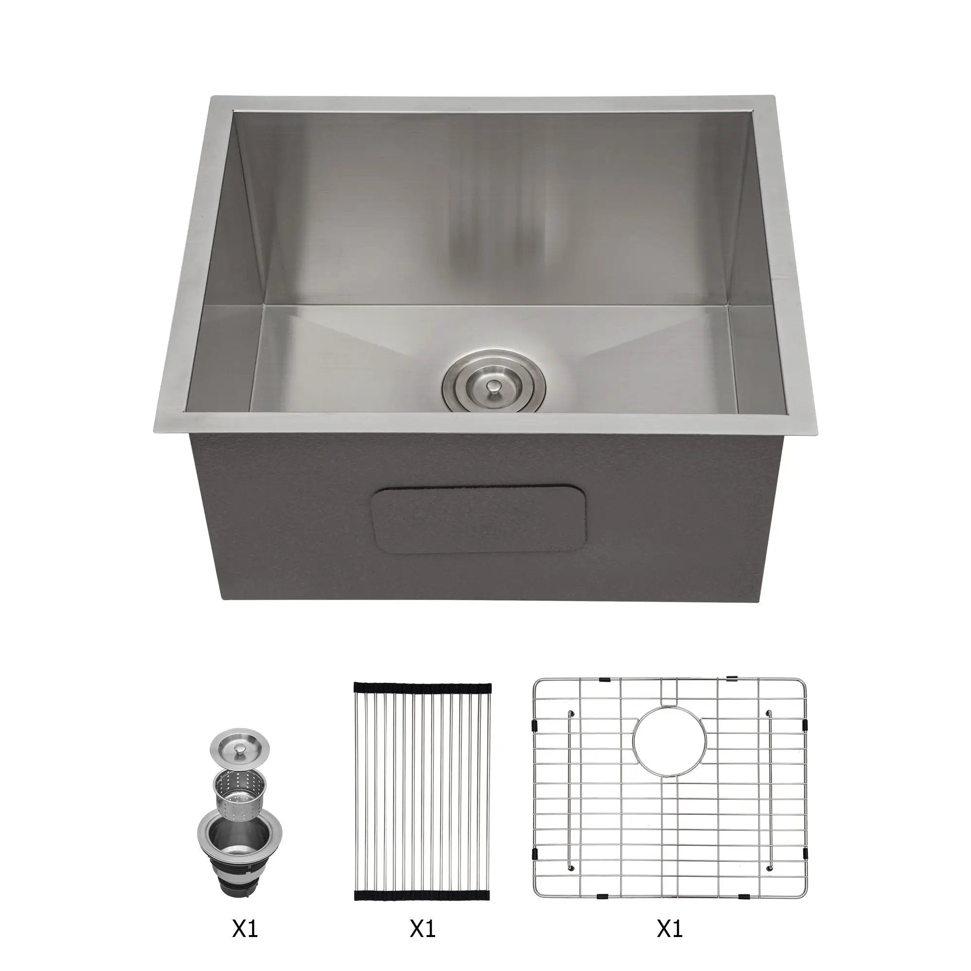 Modern Undermount Stainless Steel Kitchen Sink 16 Gauge, Deep Single Bowl by HouseOfZazla
