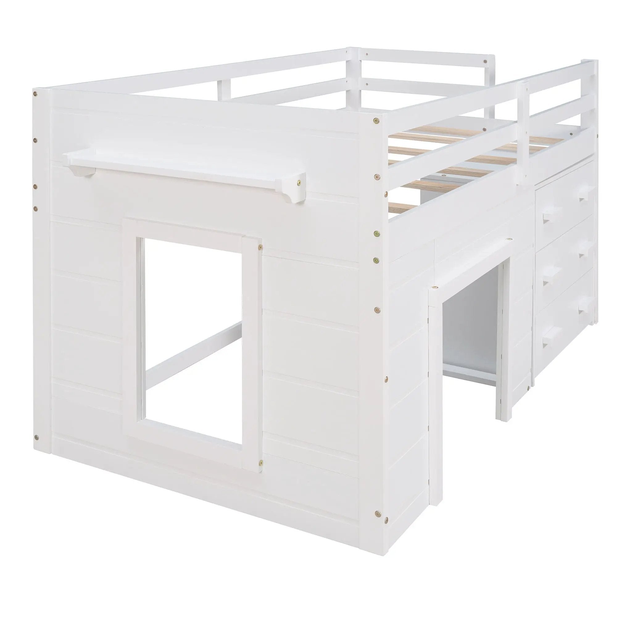 Loft Bed With Cabinet And Shelf by HouseOfZazla