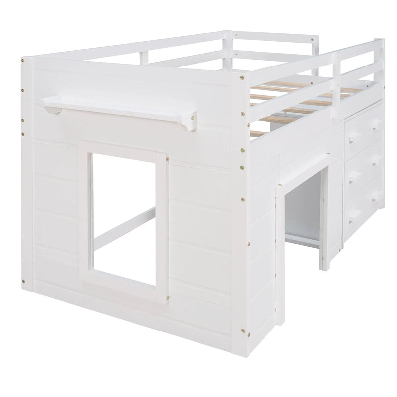 Loft Bed With Cabinet And Shelf by HouseOfZazla
