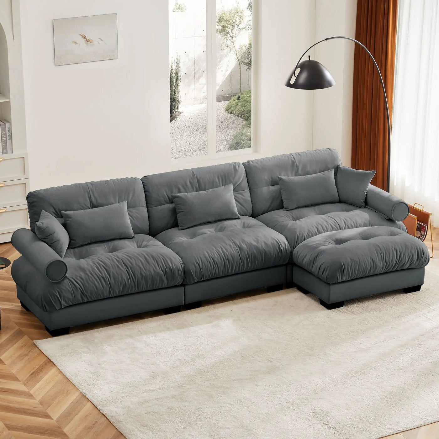 Super Comfort Oversized Modular Sectional Sofa With Movable Ottoman by Unique Piece Furniture
