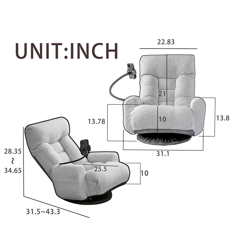 Adjustable Swivel Lounge Chair With 360 Degree Rotating Seat And Headrest Support by HouseOfZazla