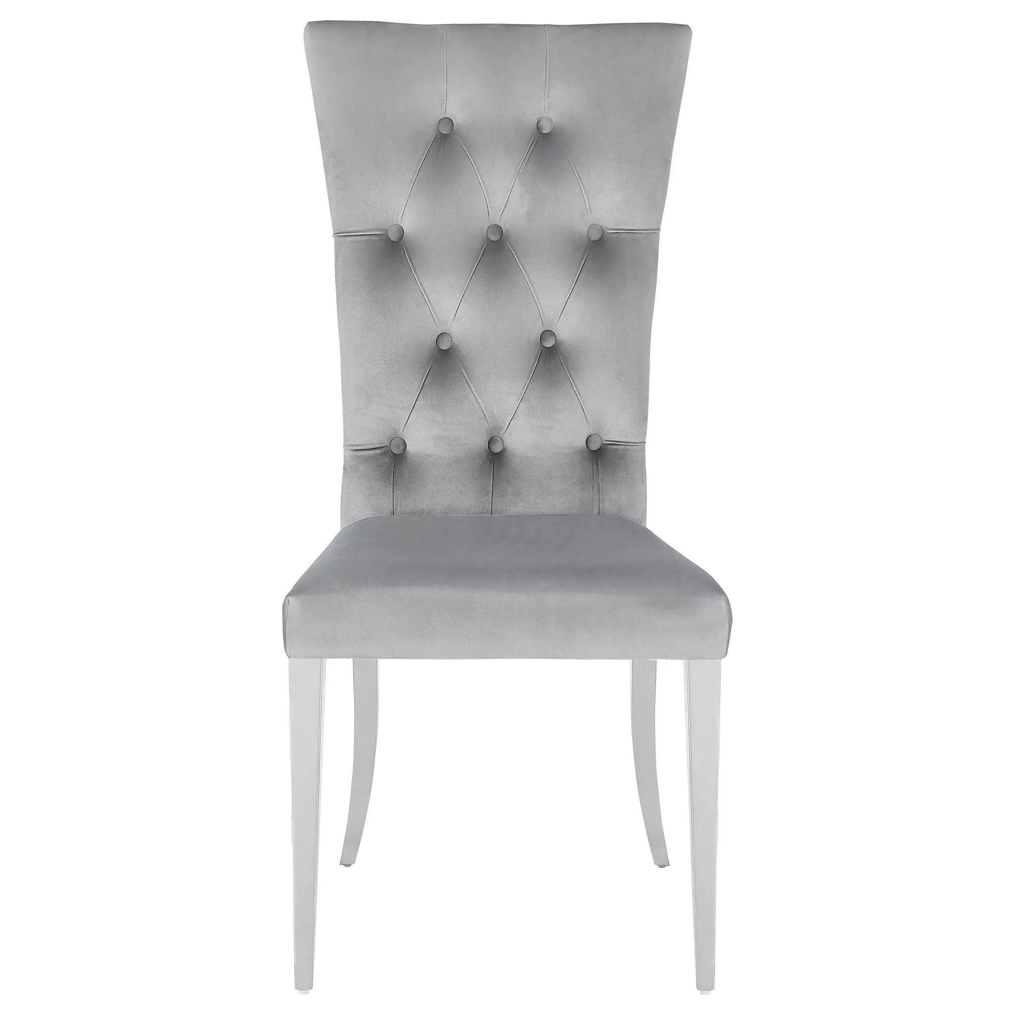 Kerwin Velvet Upholstered Dining Side Chair Grey (Set of 2) by Unique Piece Furniture