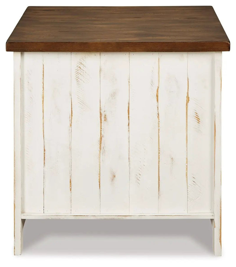Wystfield - Rectangular End Table - 2 Doors - White / Brown by Unique Piece Furniture