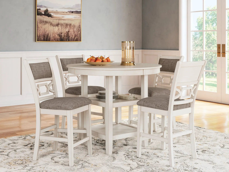 Erinberg - Dining Room Counter Table Set (Set of 5) - Antique White by Unique Piece Furniture