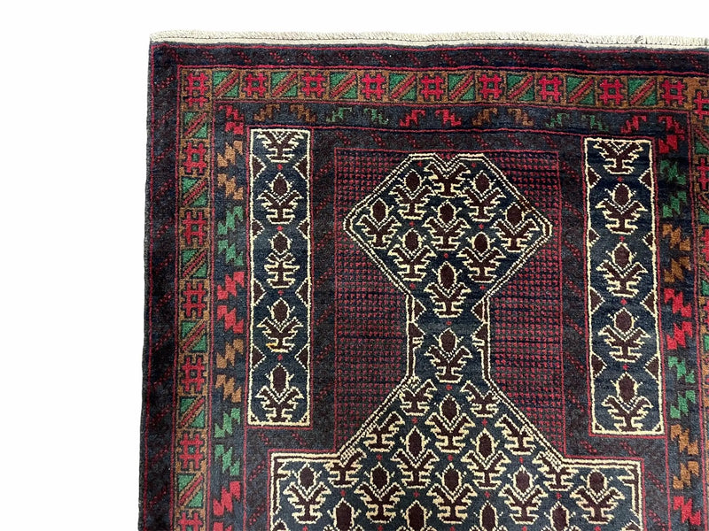 3x5 New Vintage Handmade Wool Rug Tribal Balouch Turkoman Prayer Rug Veggie Dyes by Jewel Rugs
