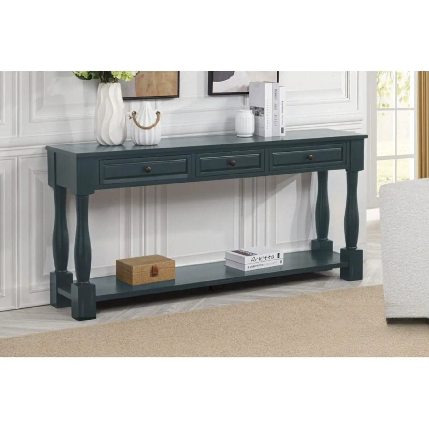 Long Console Table With Drawers And Shelf by Unique Piece Furniture