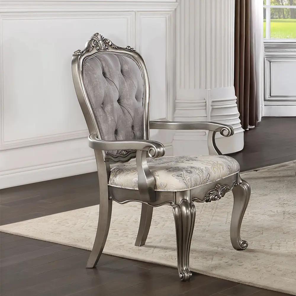 Ariadne - Arm Chair (Set of 2) - Velvet & Antique Platinum by Unique Piece Furniture