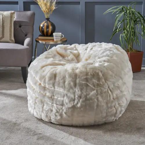 Amori Modern 3 Foot Faux Fur Bean Bag by HouseOfZazla