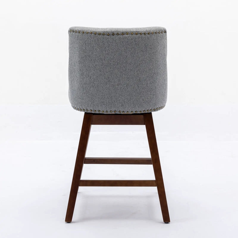 Counter Height Swivel Barstools, 26'' H Seat Height Upholstered Bar Stools (Set of 2), Fabric by Unique Piece Furniture
