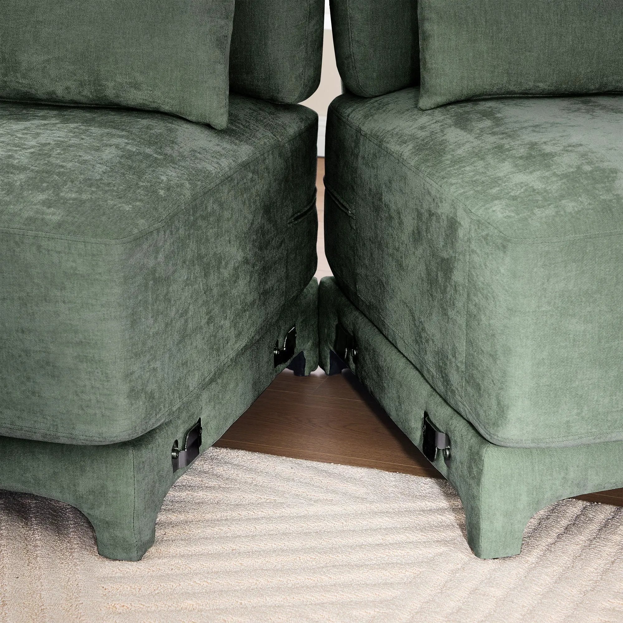Elegant Sofa With Ergonomic Design And Lumbar Pillows