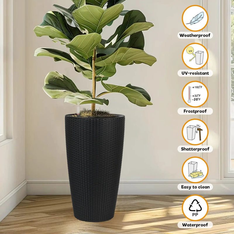 Tall Planters Set With Water Level Monitor And Auto Watering by HouseOfZazla