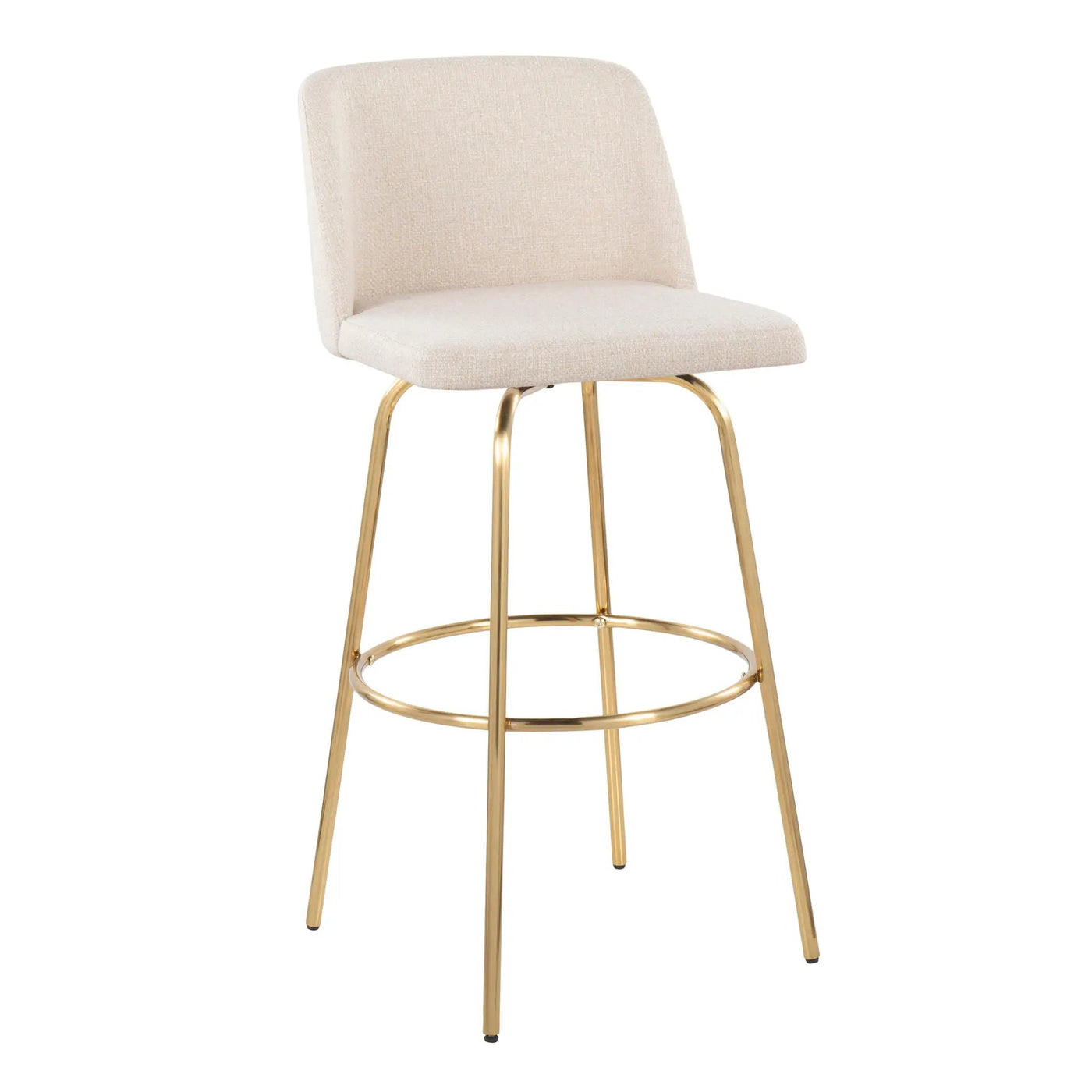 Toriano - Contemporary Fixed Height Barstool With Swivel And Round Footrest (Set of 2) by HouseOfZazla