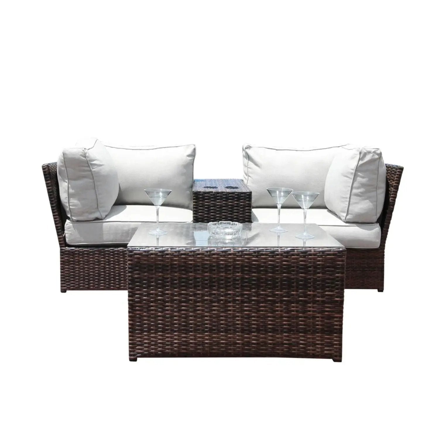 Comfortable Modern Patio Rattan Sectional Set With Cushions by HouseOfZazla