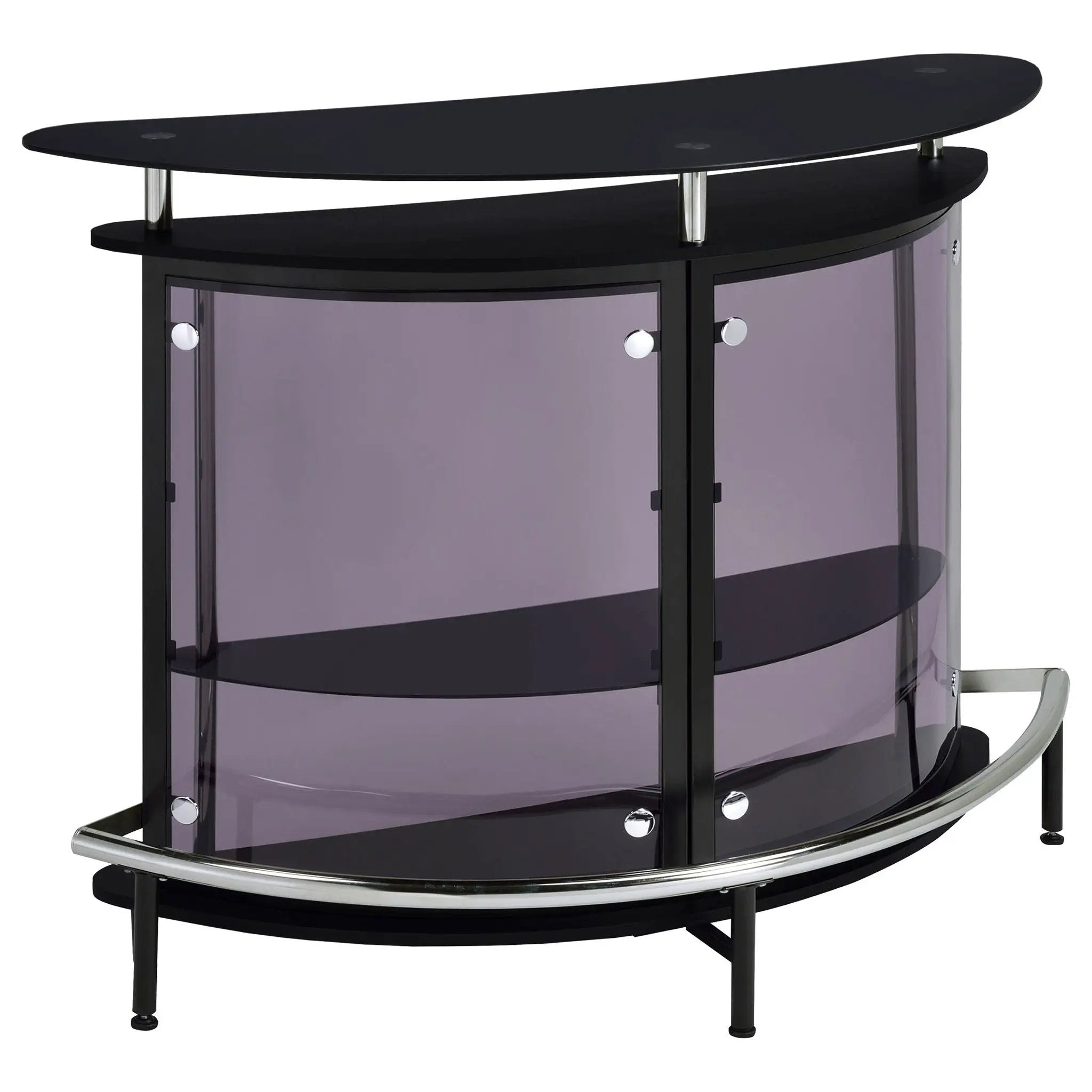 Amarillo Freestanding Glass Top Home Bar Wine Cabinet Black by Unique Piece Furniture