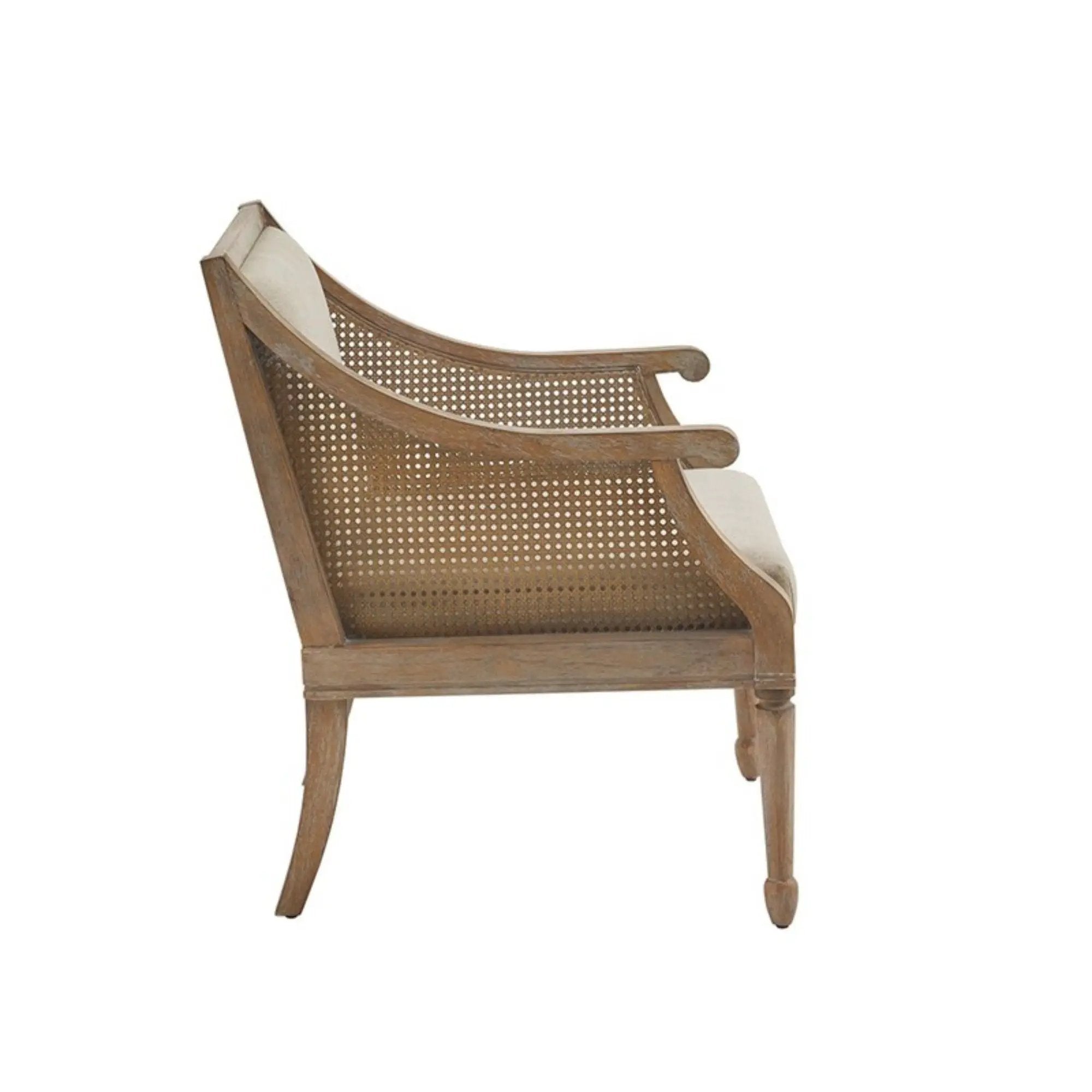 Transitional Cane Accent Armchair And Back Cushion - Natural by Unique Piece Furniture