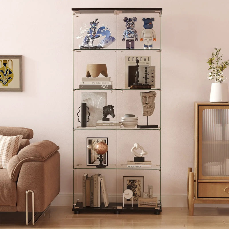 Display Cabinet With Shelf Double Doors And Lock by Unique Piece Furniture