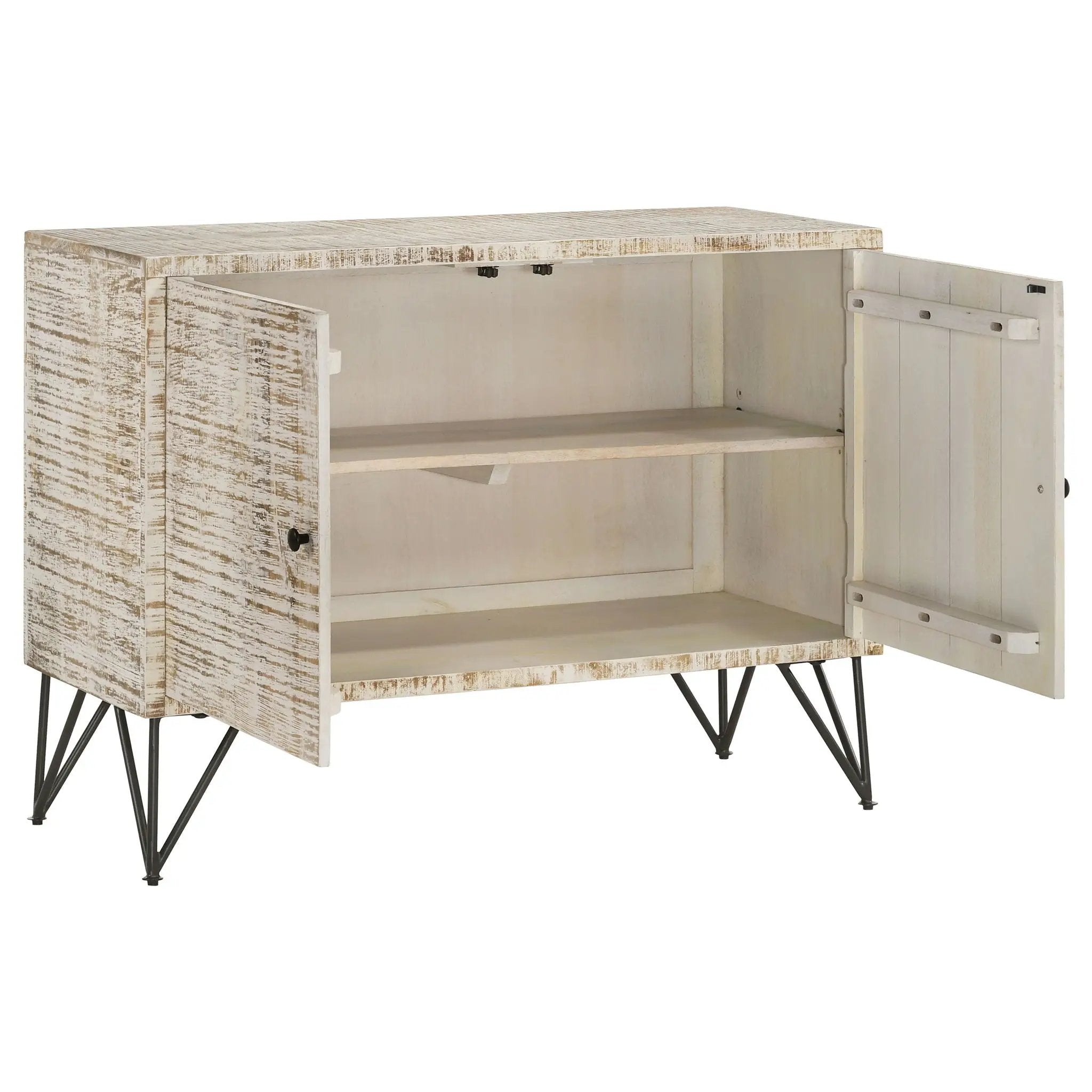Eileen 2-door Wood Storage Accent Cabinet White Washed by Unique Piece Furniture