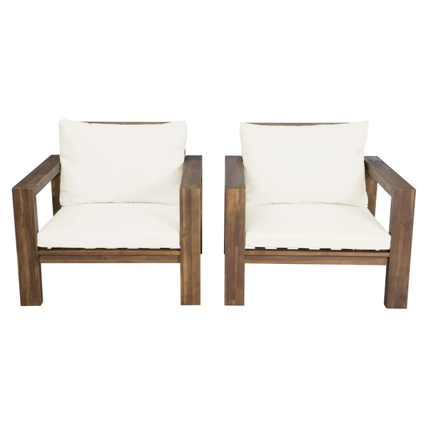 Stylish Outdoor Chair Set With Cushions For Garden (Set of 2)