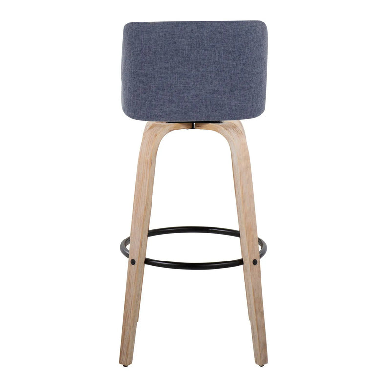 Toriano - Mid-Century Modern Fixed Height BarStool With Round Footrest (Set of 2) by HouseOfZazla