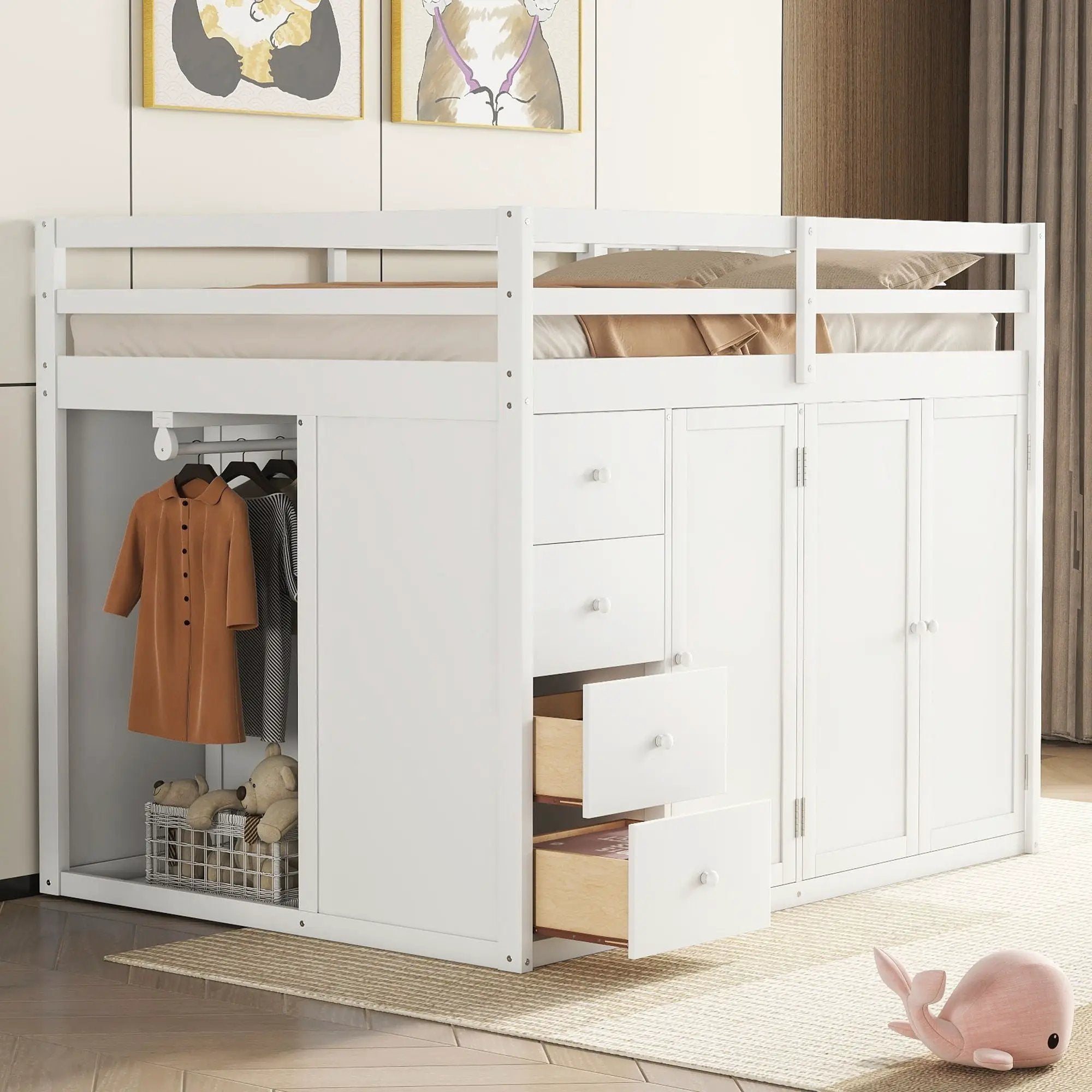 Loft Bed With Built In Wardrobes, Cabinets And Drawers by Unique Piece Furniture