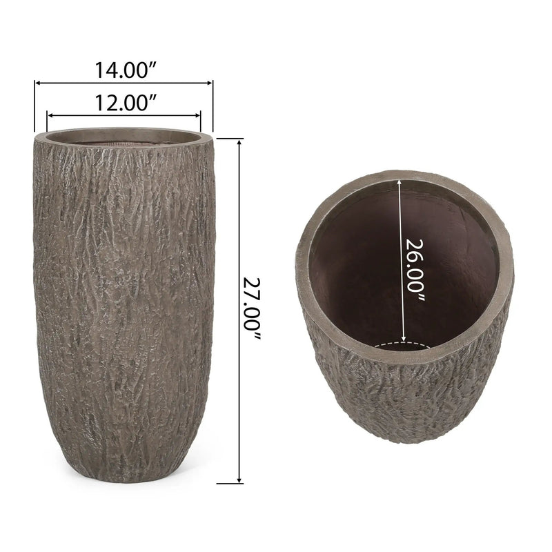 Magnesium Oxide Planter For Outdoor Use - Natural Wood by HouseOfZazla