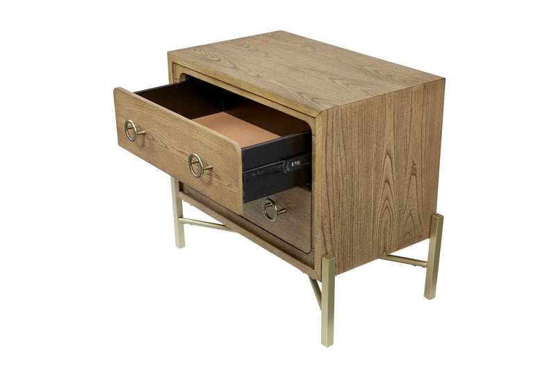 2 Drawer Nightstand With USB - Latte by Unique Piece Furniture