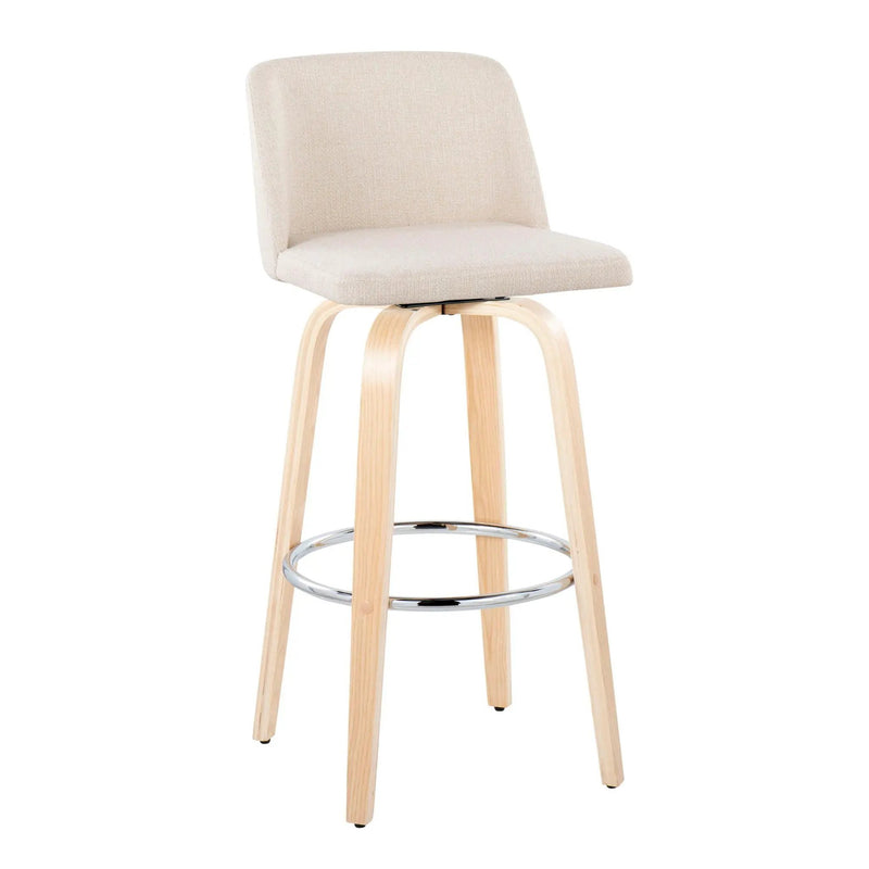 Toriano - Contemporary Fixed Height Barstool & Swivel With Round Footrest (Set of 2) by HouseOfZazla