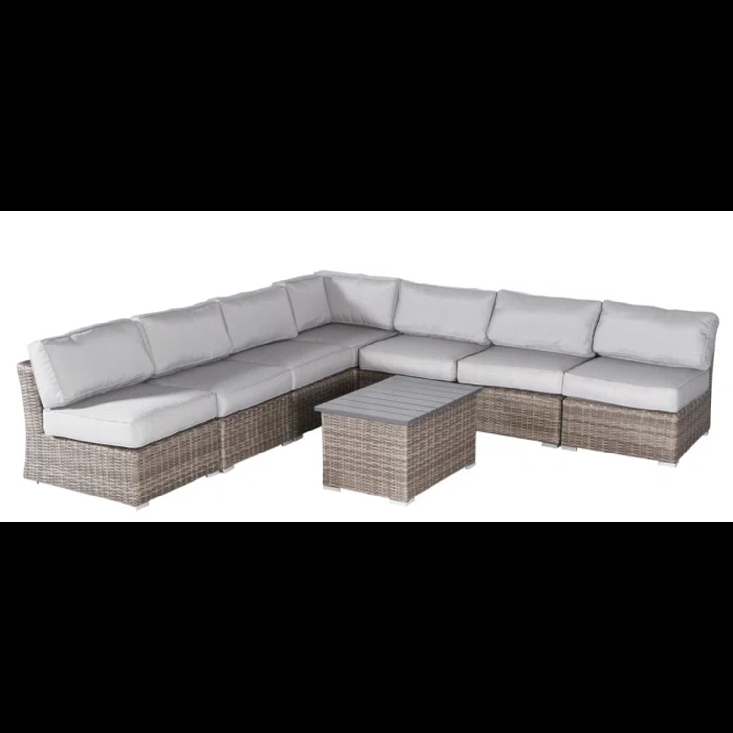 Wicker Sectional Sofa With Cushions And Table by HouseOfZazla