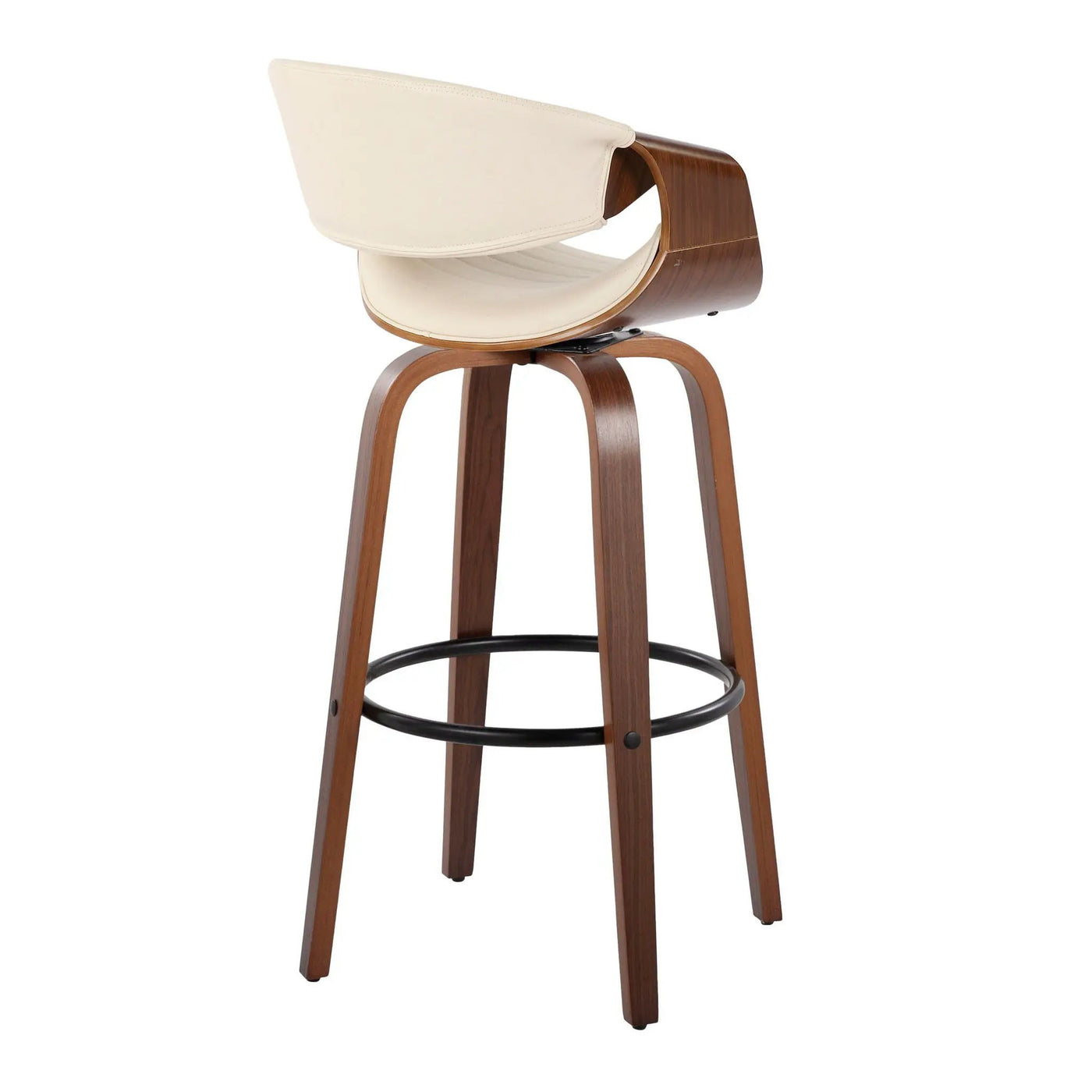 Symphony - Mid Century Modern Fixed Height Barstool With Swivel And Round Footrest (Set of 2) by HouseOfZazla