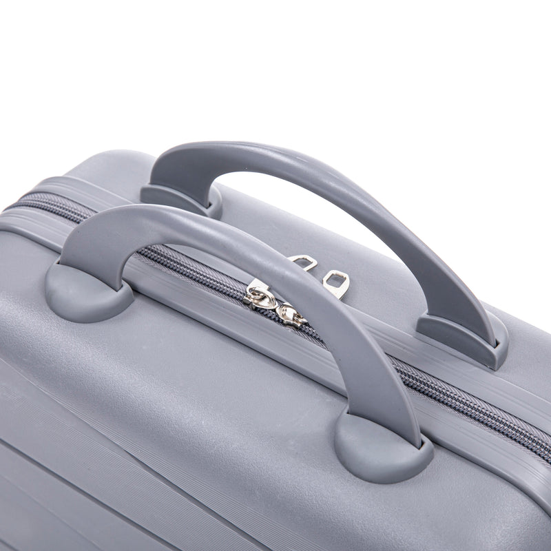 4-Piece PP Spinner Wheel Luggage Set with Cosmetic Case, Light Gray by HouseOfZazla