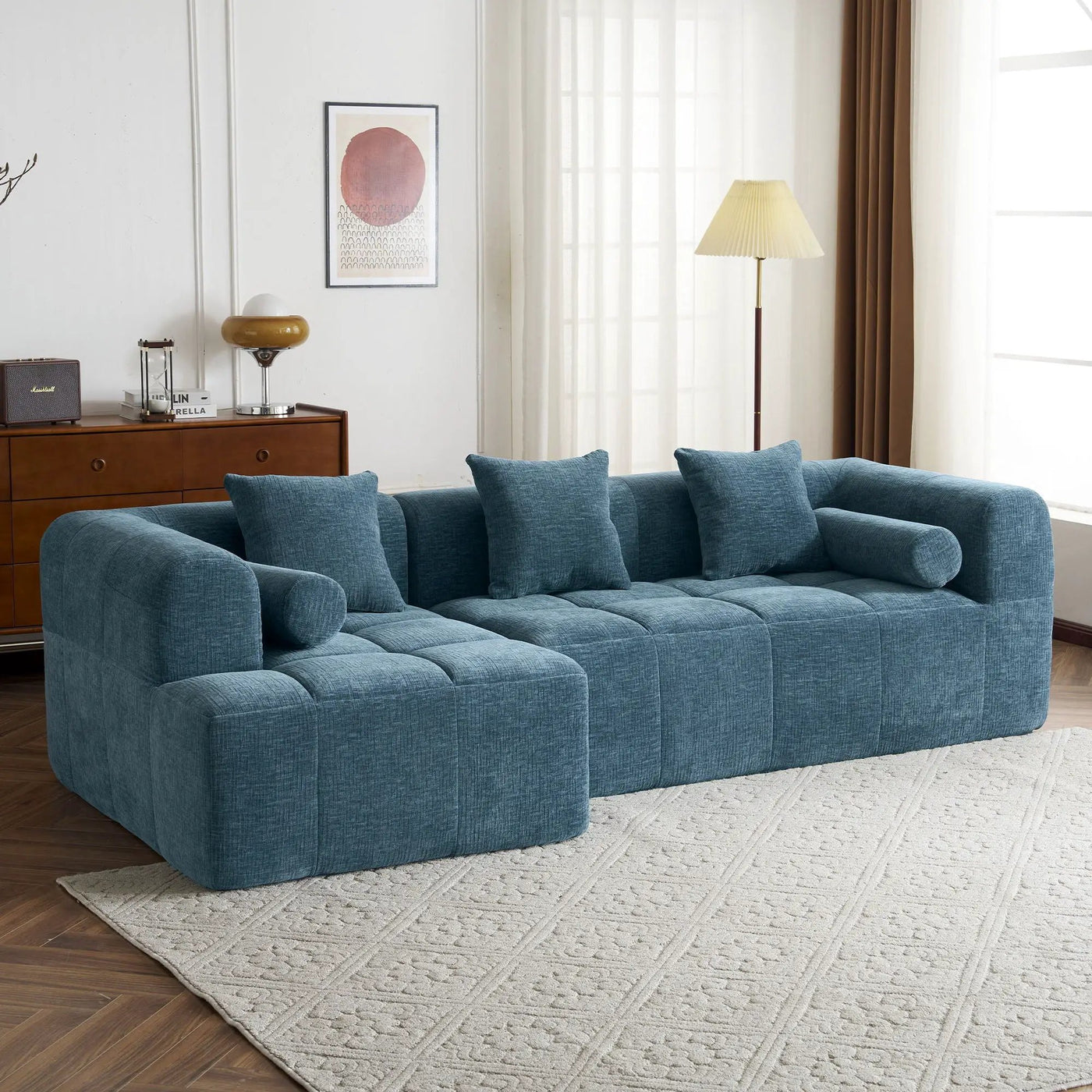 Sectional Free Combined Sofa With 2 Side Pockets by Unique Piece Furniture