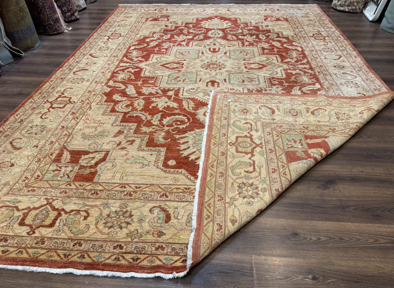Turkish Heriz Serapi Rug 9x13, Geometric Medallion by Jewel Rugs