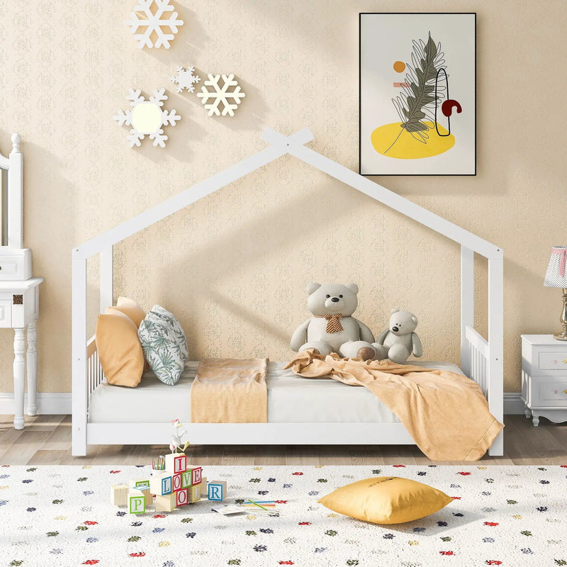 House Platform Bed With Headboard And Footboard, Roof Design by Unique Piece Furniture