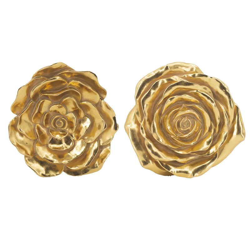 Rose Hanging Wall Accents (Set of 2) - Gold by HouseOfZazla