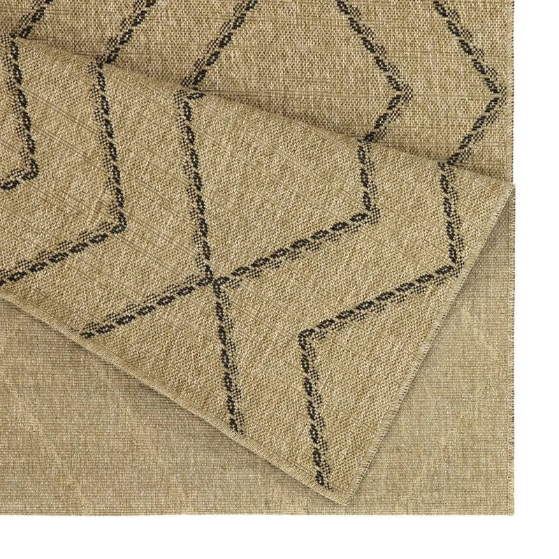 Earth - 5'3" X 7'3" Indoor, Outdoor Area Rug - Black, Natural by HouseOfZazla