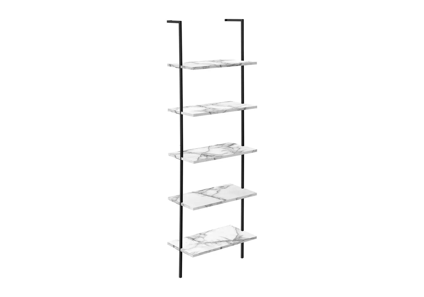 Bookshelf, Bookcase, Etagere, Ladder, 5 Tier, For Office, Marble Look Contemporary & Modern by Unique Piece Furniture