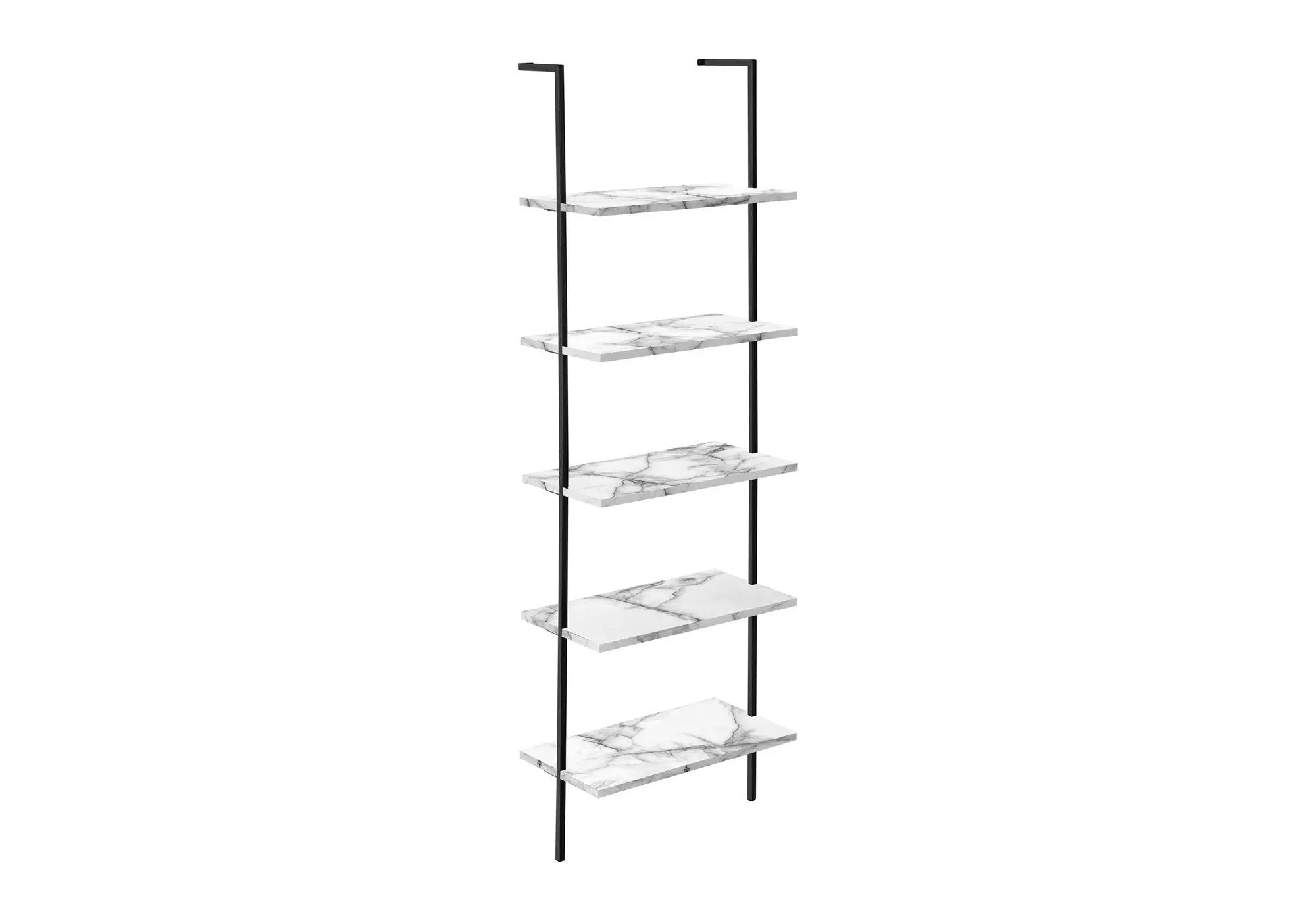 Bookshelf, Bookcase, Etagere, Ladder, 5 Tier, For Office, Marble Look Contemporary & Modern by Unique Piece Furniture