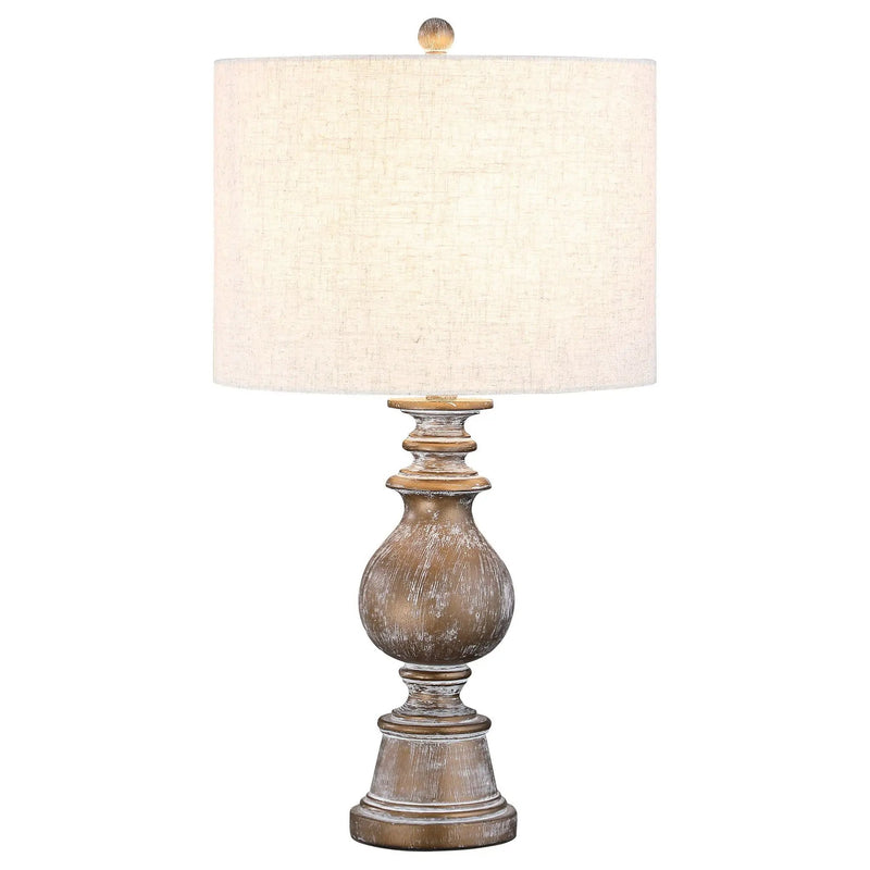 Brie 28-inch Drum Shade Urn Table Lamp Antique Gold by Unique Piece Furniture