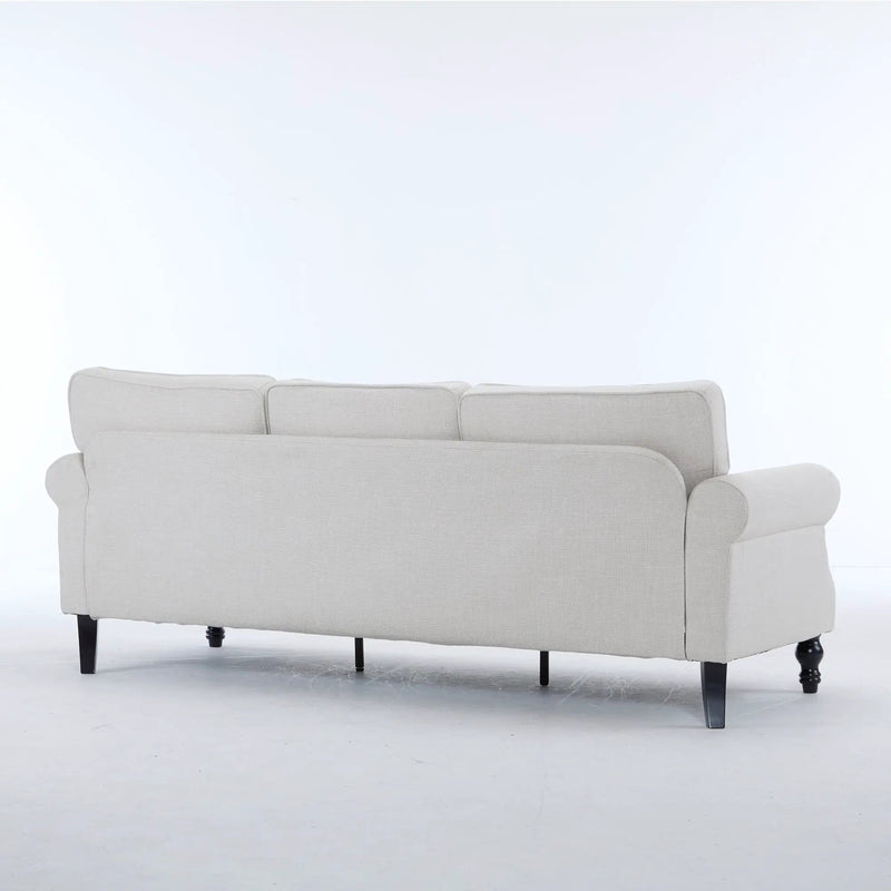 83 Inch Faux Leather Rolled Arm Sofa with Nailhead Trim by HouseOfZazla