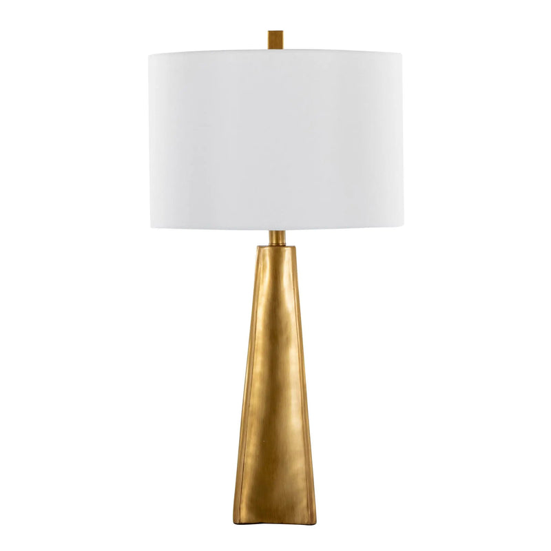 Pompeii - Contemporary Table Lamp - Gold / White by HouseOfZazla