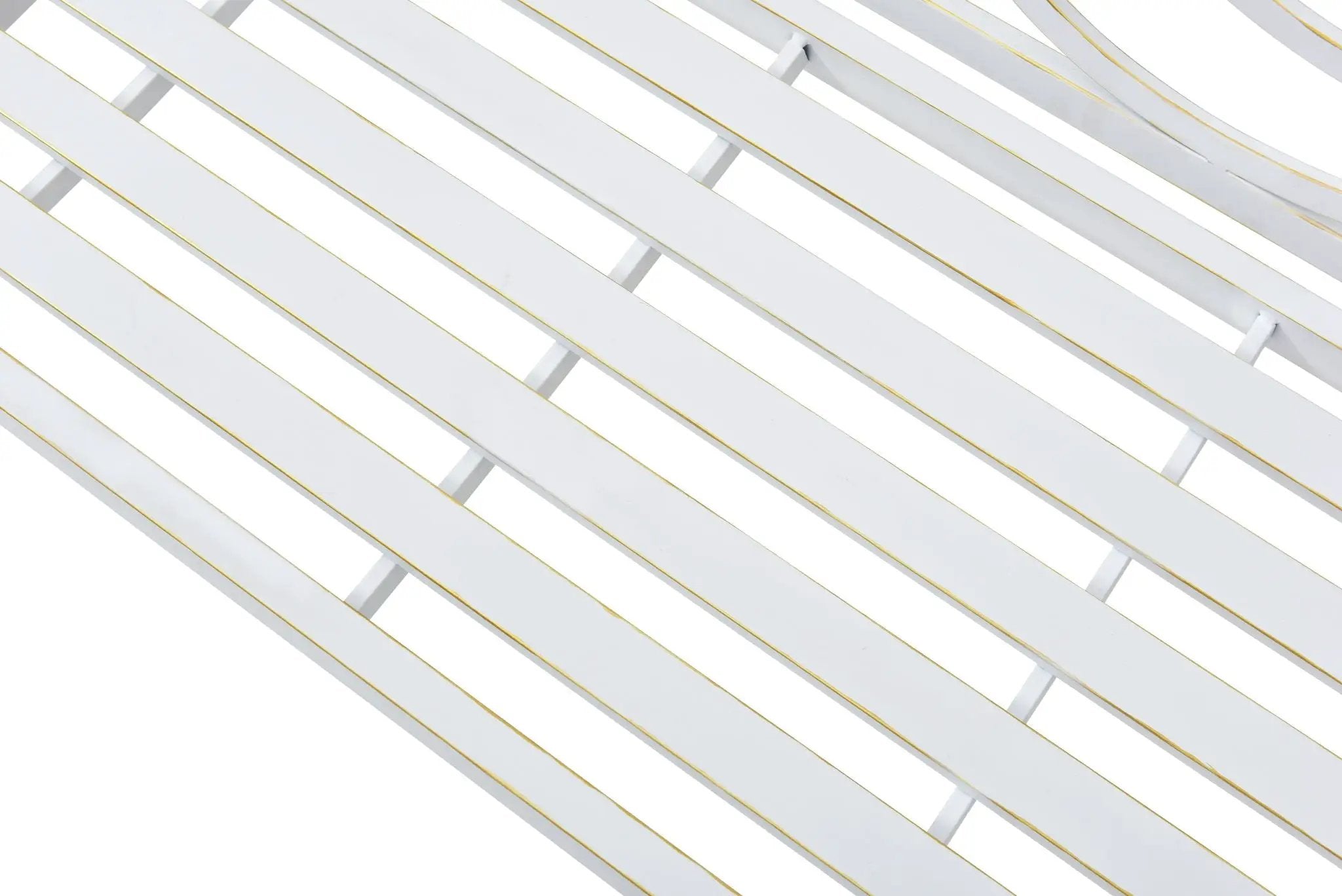 Outdoor Garden Patio Bench With Backrest And Armrest, Slatted Seat For Park, Yard & Porch, Balcony, Accommodates 2 - 3 People - White by Unique Piece Furniture
