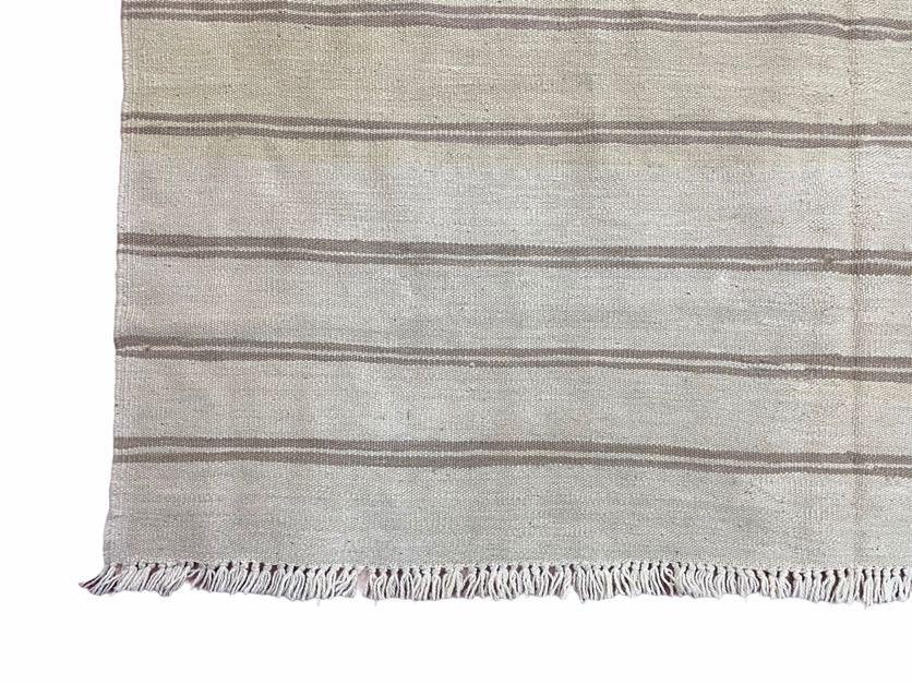 5x8 Turkish Kilim Rug, Flatweave Carpet, Striped Blanket, Southwestern Design, New, Gray, Wool, High Quality, Hand-Knotted by Jewel Rugs