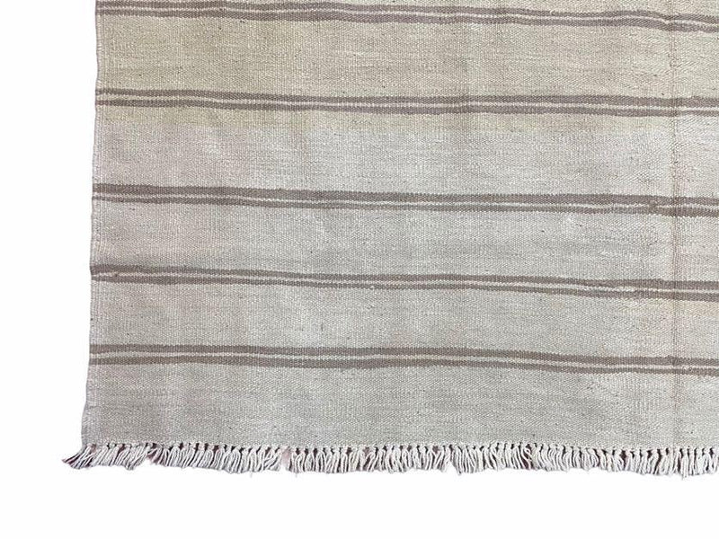 5x8 Turkish Kilim Rug, Flatweave Carpet, Striped Blanket, Southwestern Design, New, Gray, Wool, High Quality, Hand-Knotted by Jewel Rugs